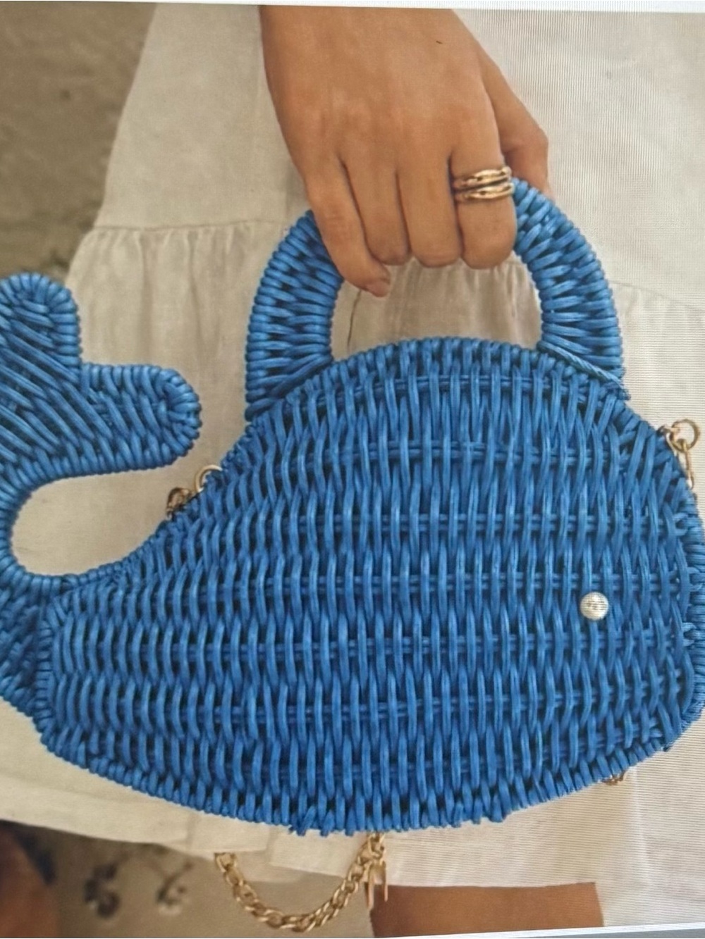Tommy Bahama, NWTS Blue whale 🐳 Woven Straw Fish Handbag, viral sensation
